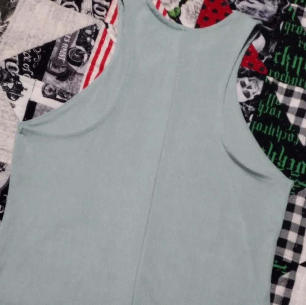Sage Green Ribbed Tank - Picture 10 of 10